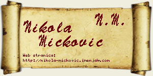 Nikola Micković vizit kartica
